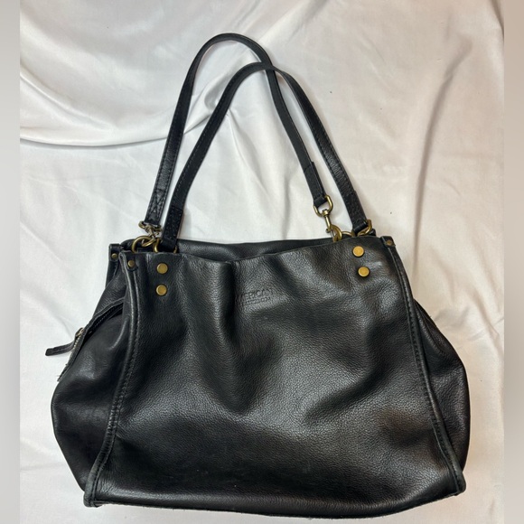 American Leather Co. Handbags - American leather co vintage Black Shoulder Tote with Double Straps